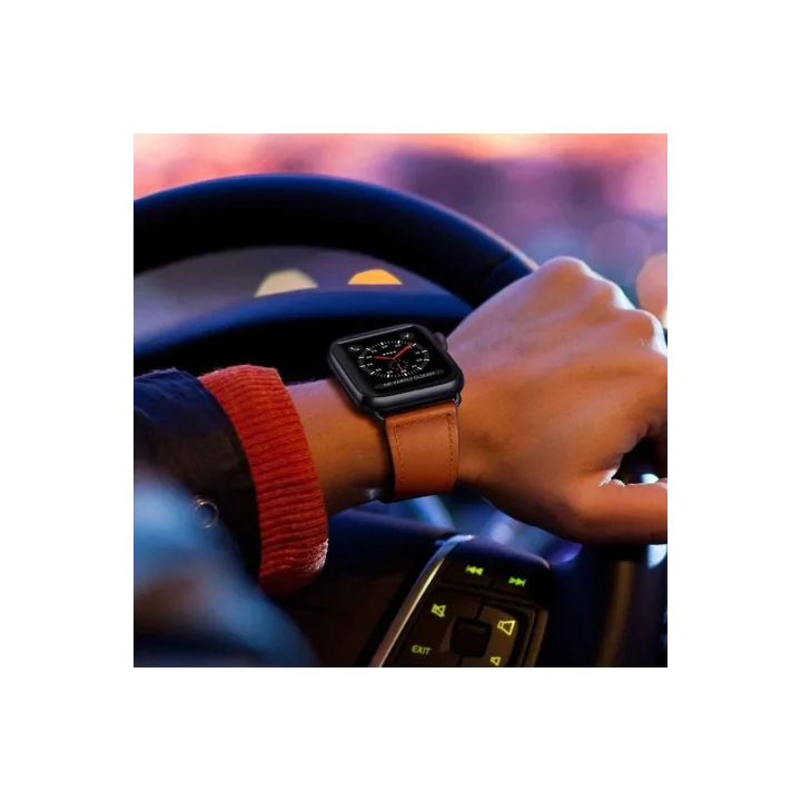 Mey İthalat®  Apple Watch 42mm KR415 Luaz Deri Kordon - Beyaz