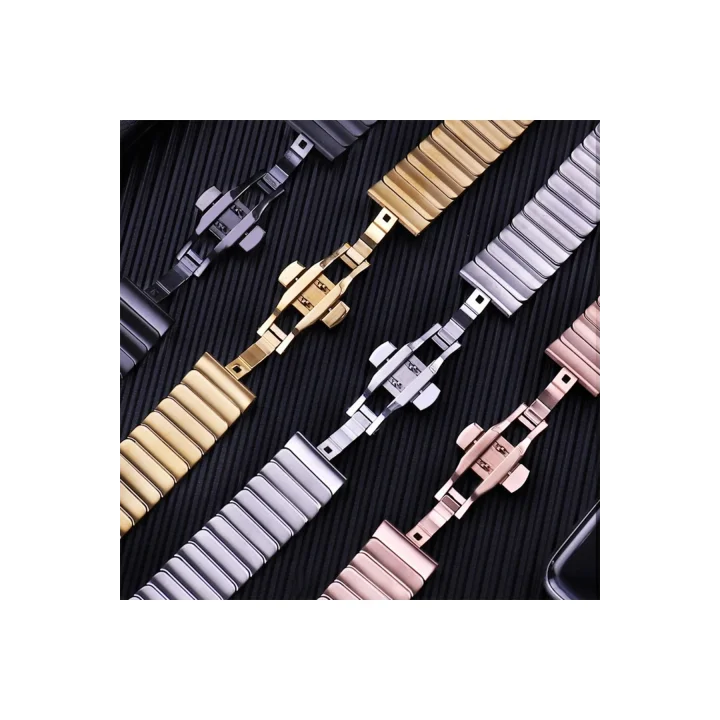 Mey İthalat®  Apple Watch 42mm KR416 Huks Kordon - Siyah