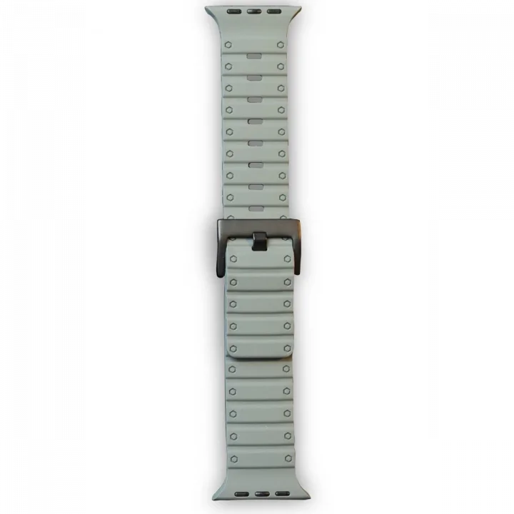 Mey İthalat®  Apple Watch 42mm Magnus Mıknatıslı Silikon Kordon - Gri