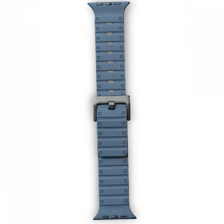 Mey İthalat®  Apple Watch 42mm Magnus Mıknatıslı Silikon Kordon - Mavi