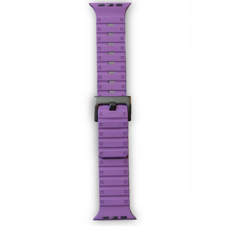 Mey İthalat®  Apple Watch 42mm Magnus Mıknatıslı Silikon Kordon - Mor