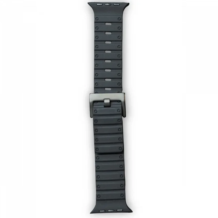 Mey İthalat®  Apple Watch 42mm Magnus Mıknatıslı Silikon Kordon - Siyah