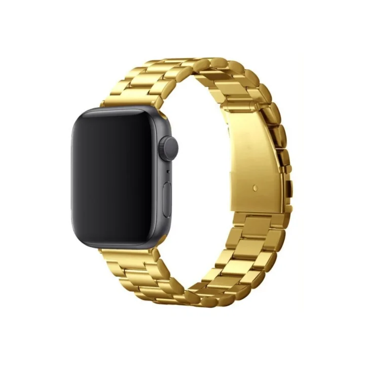 Mey İthalat®  Apple Watch 42mm Metal Baklalı Kordon - Gold
