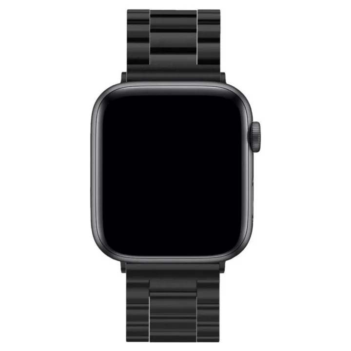 Mey İthalat®  Apple Watch 42mm Metal Baklalı Kordon - Siyah