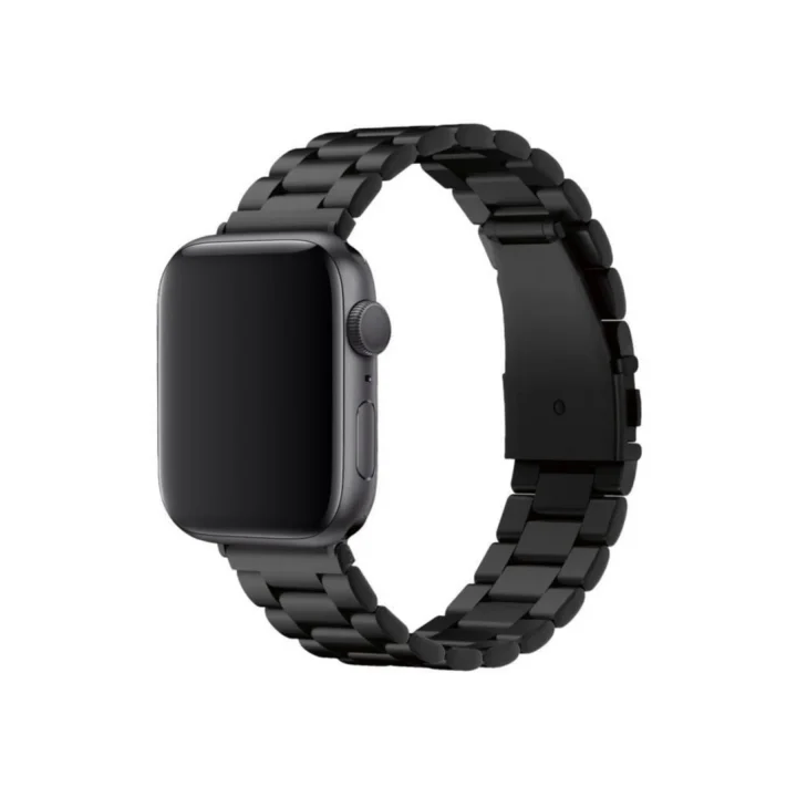 Mey İthalat®  Apple Watch 42mm Metal Baklalı Kordon - Siyah