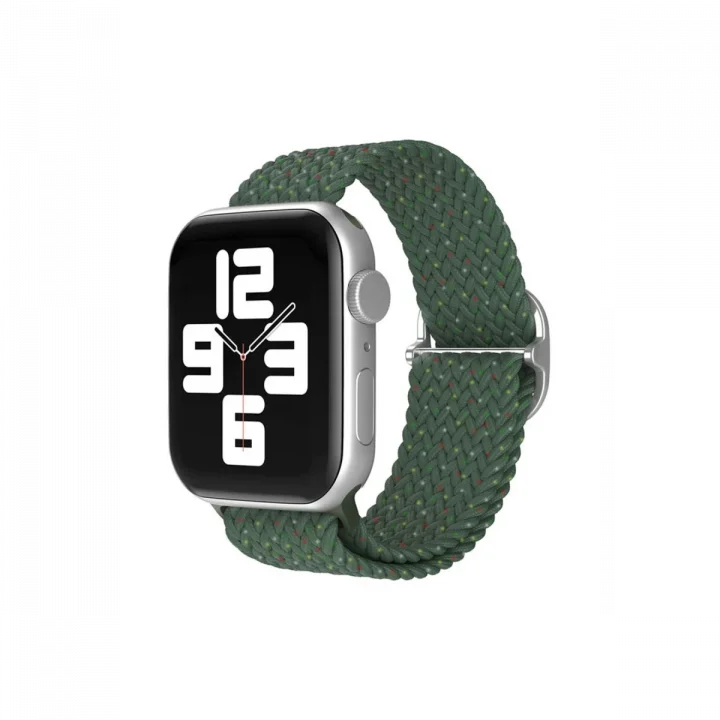 Mey İthalat®  Apple Watch 42mm Star Kordon - Benekli Koyu Yeşil