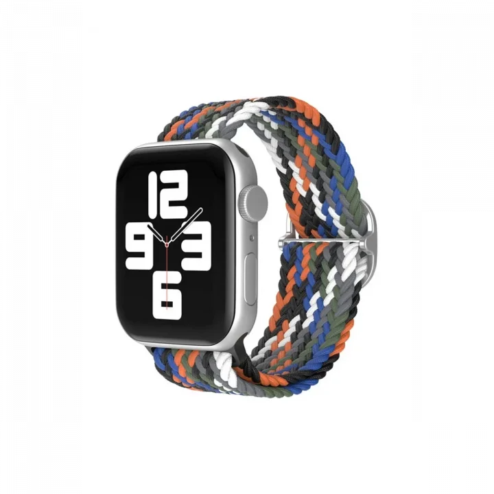 Mey İthalat®  Apple Watch 42mm Star Kordon - Gri-Turuncu