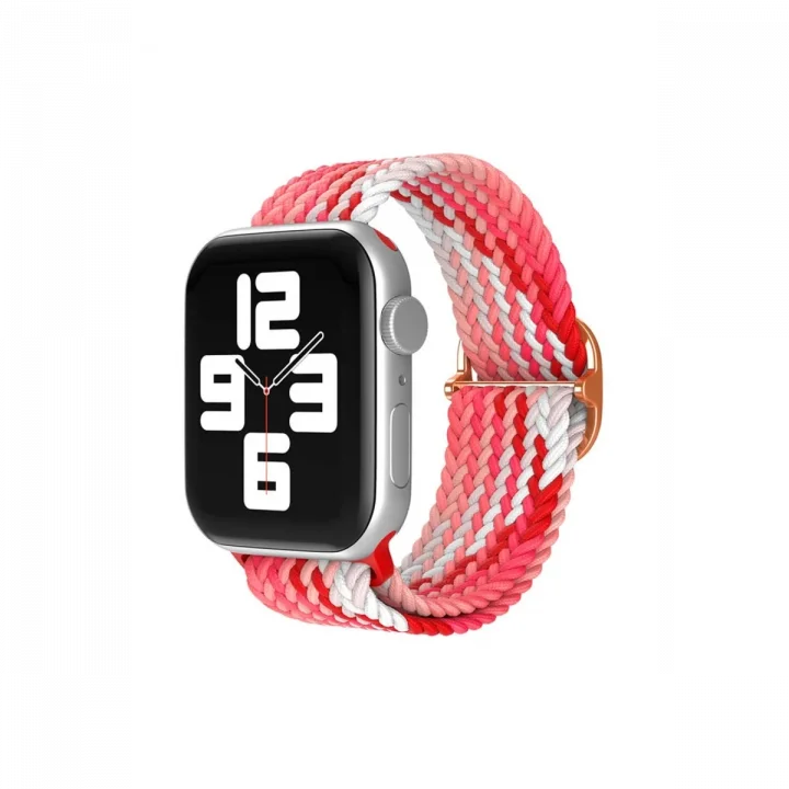 Mey İthalat®  Apple Watch 42mm Star Kordon - Pembe-Kırmızı