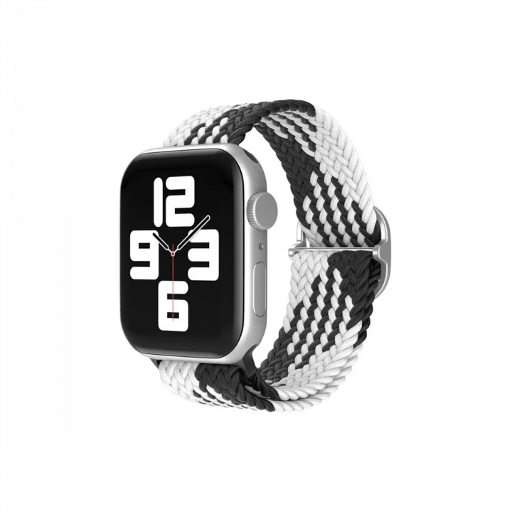 Mey İthalat®  Apple Watch 42mm Star Kordon - Siyah-Beyaz