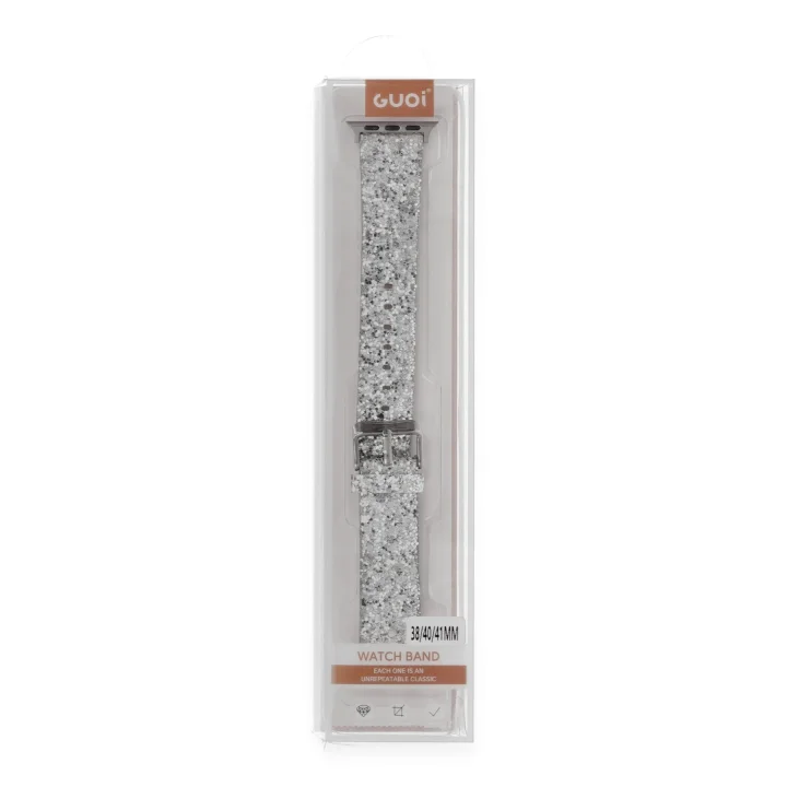 Mey İthalat®  Apple Watch 42mm Starry Taşlı Kordon - Gümüş