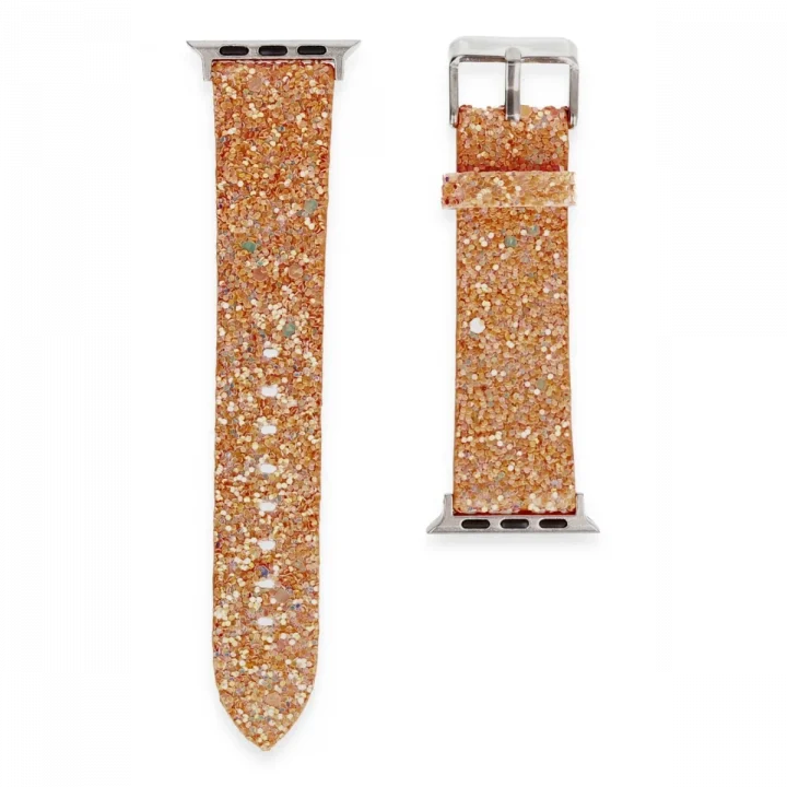 Mey İthalat®  Apple Watch 42mm Starry Taşlı Kordon - Pudra