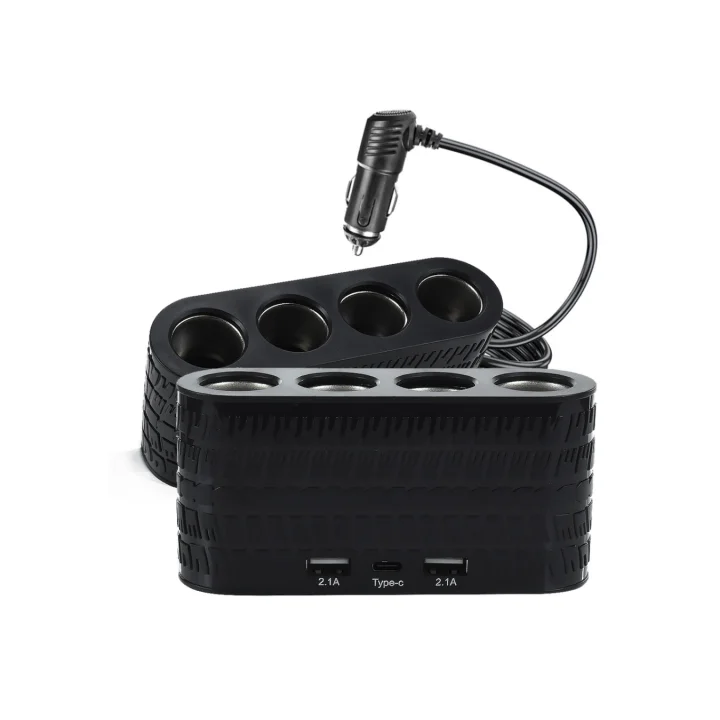 Mey İthalat® Araç İçi Güç Dağıtıcı 4 Çakmaklık 2 USB 1 Type C Şarj Ünitesi