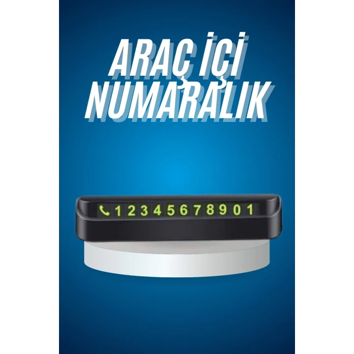 Mey İthalat® Araç İçi Numaratör Numaralık Oto Cam Kartı Fosforlu Numaratör