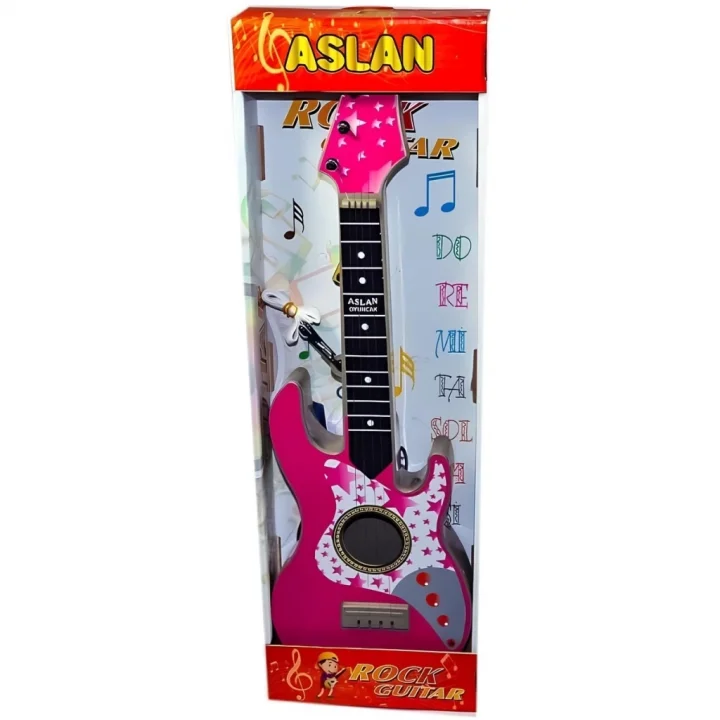Mey İthalat® Aslan Oyuncak Kutulu Elektro Gitar