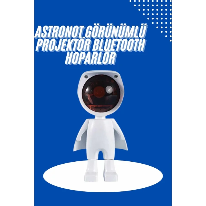 Mey İthalat® Astronot Işık Projektörü Gökkuşağı Projeksiyon Gece Lambası Hediyelik