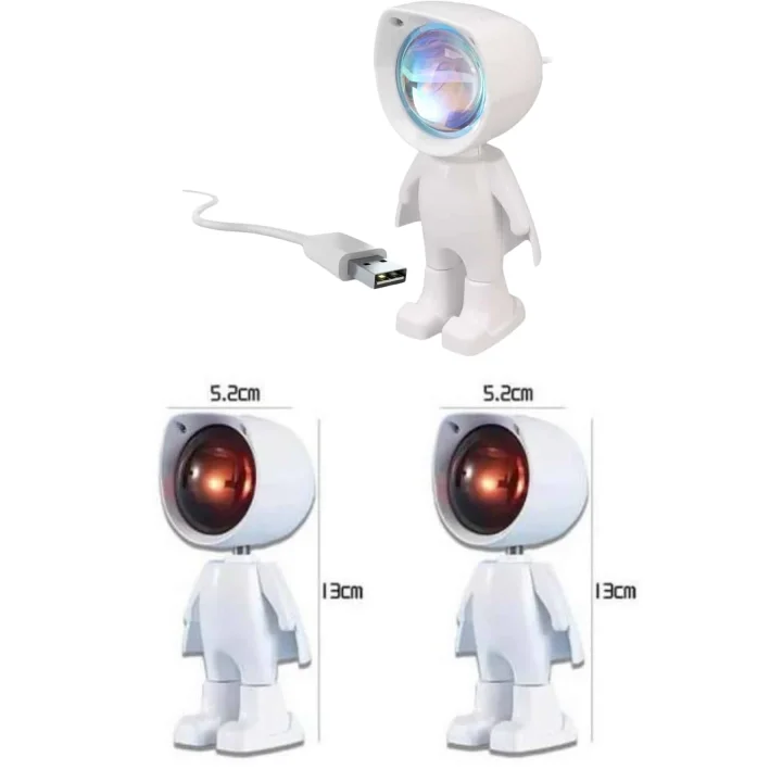 Mey İthalat® Astronot Işık Projektörü Gökkuşağı Projeksiyon Gece Lambası Hediyelik