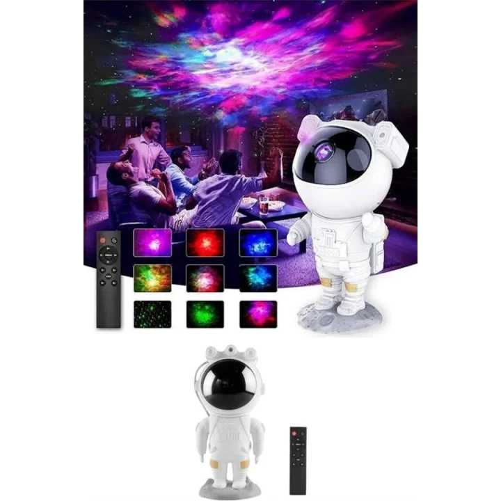 Mey İthalat® Astronot Şeklinde Bluetooth Hoparlör Gökyüzü Kumandalı Aydınlatma Lamba