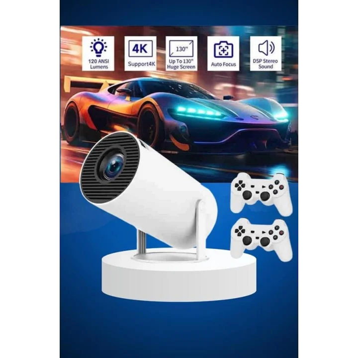 Mey İthalat® Ayaklı Oyun Projeksiyonu Çift Kollu Taşınabilir Sinema Projektörü