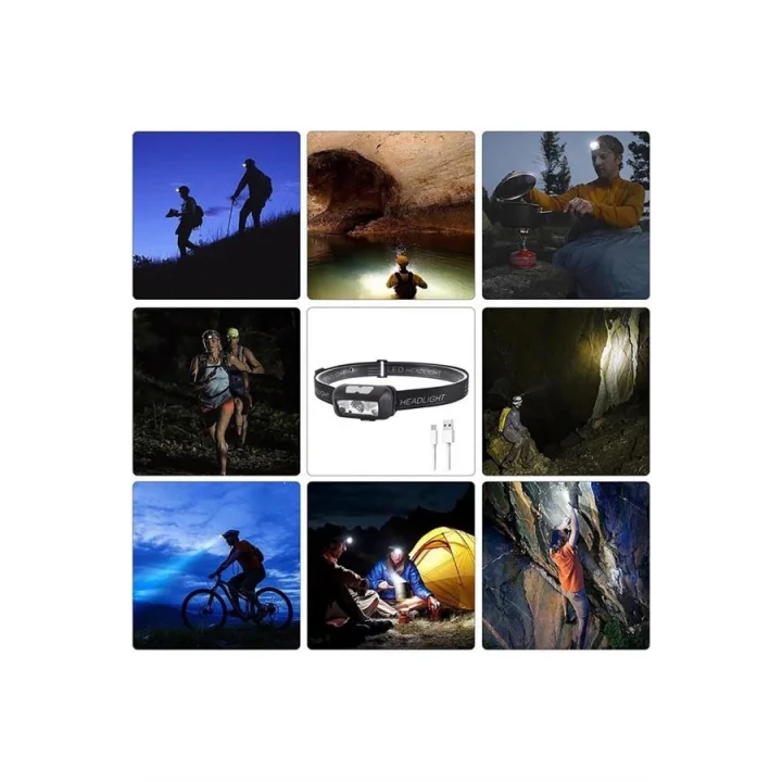 Mey İthalat® Ayarlanabilir Kafa Lambası Type-C Şarjlı Kompakt Kamp Lambası