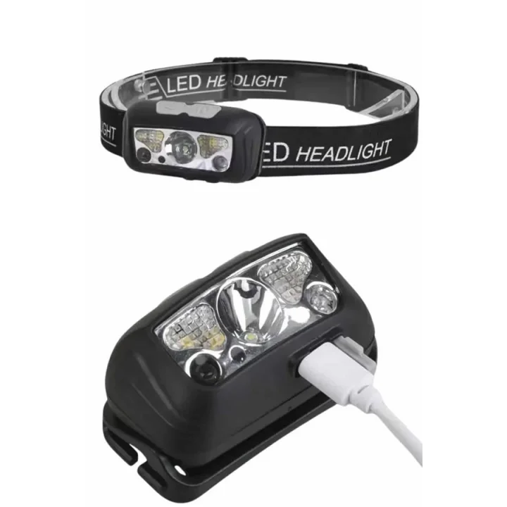 Mey İthalat® Ayarlanabilir Kafa Lambası Type-C Şarjlı Kompakt Kamp Lambası