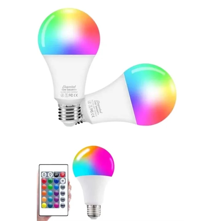 Mey İthalat® Ayarlanabilir Parlaklık RGB Led Ampul Beyaz Lamba Ve Renkli Ampul