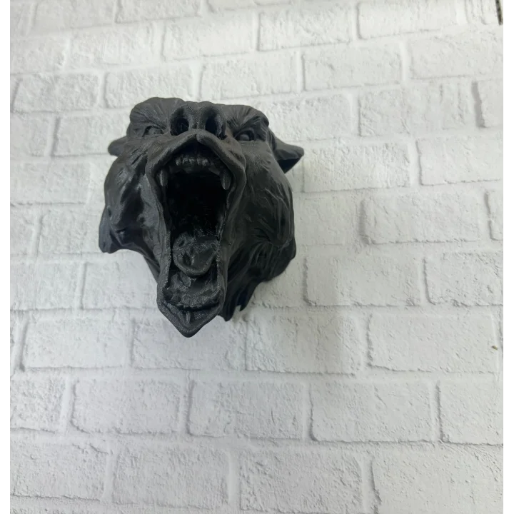 Mey İthalat® Ayı Tasarım Siyah 3D Duvar Heykeli