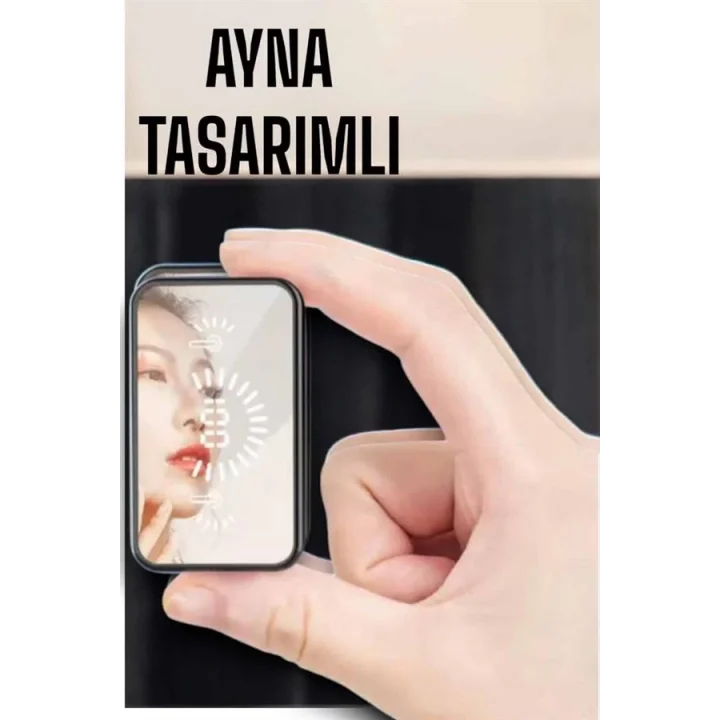Mey İthalat® Aynalı Bluetooth Kulaklık Telefon Standlı Dijital Göstergeli