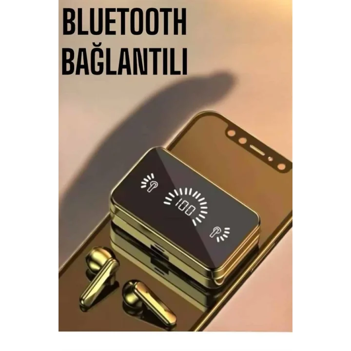 Mey İthalat® Aynalı Bluetooth Kulaklık Telefon Standlı Dijital Göstergeli