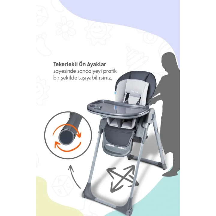 Mey İthalat® BC511 Plus Mama Sandalyesi Antrasit