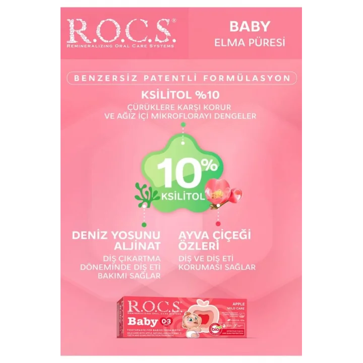 Mey İthalat®  .Baby Diş Macunu 0-3 Yaş 35 ml Elma