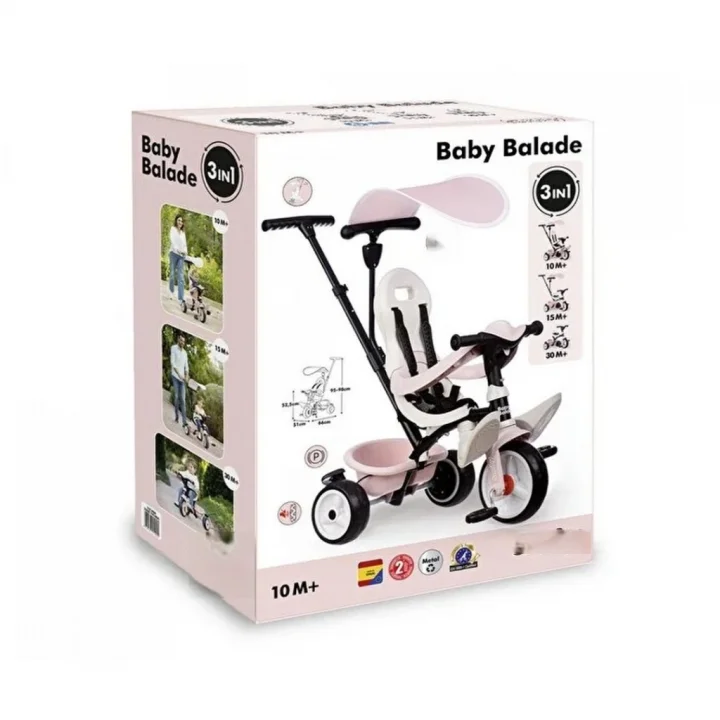 Mey İthalat® Baby Driver Pembe Üç Tekerlekli Bisiklet