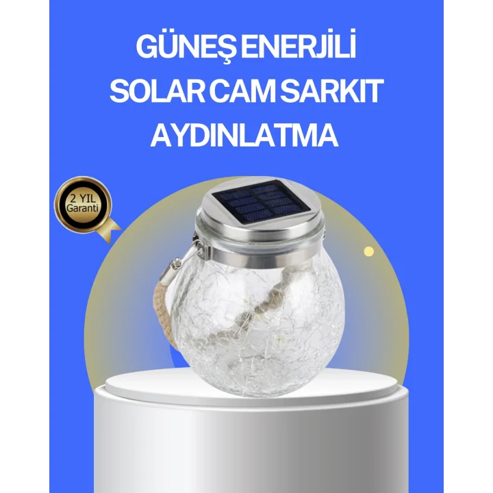 Mey İthalat® Bahçe ve Teras İçin Solar Cam Sarkıt LED Aydınlatma