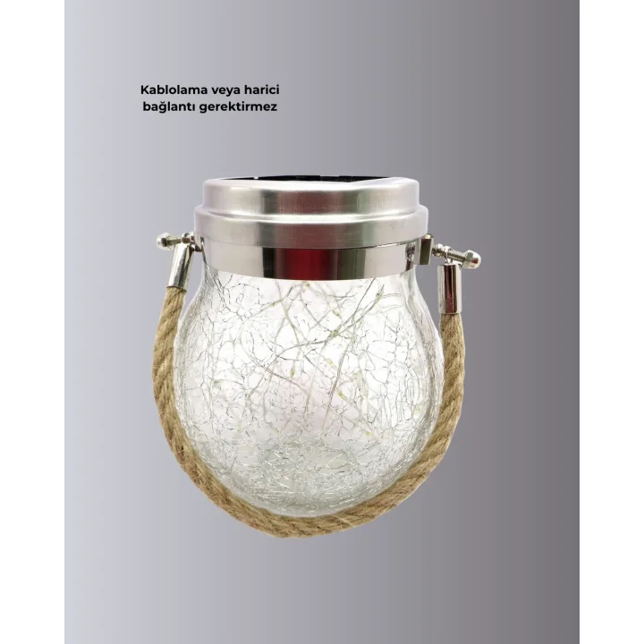 Mey İthalat® Bahçe ve Teras İçin Solar Cam Sarkıt LED Aydınlatma