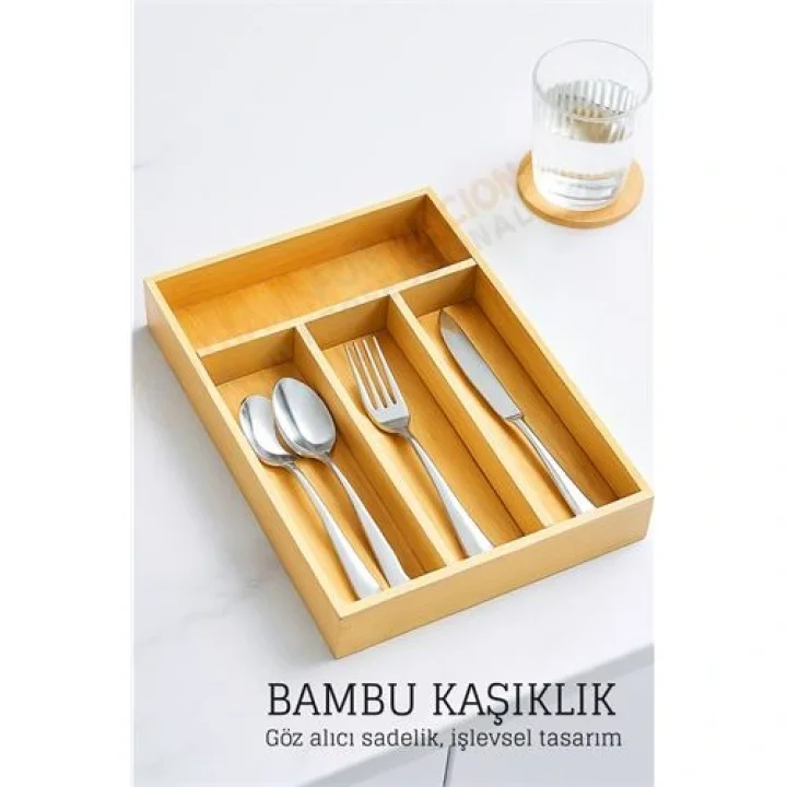 Mey İthalat® Bambu Çekmece İçi Kaşıklık Organizer