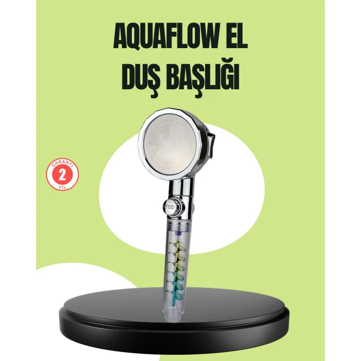 Mey İthalat® Basınçlı El Duşu Başlığı – Döner Pervaneli, Göz Kamaştıran Yağmur Etkisi