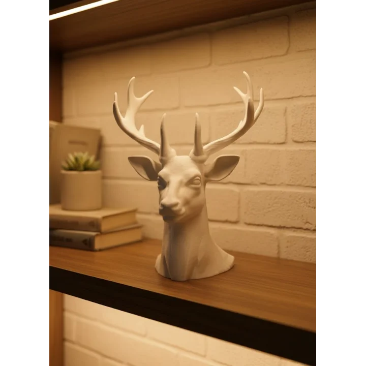 Mey İthalat® Beyaz Geyik Biblo 23 cm Dekoratif Modern Tasarım
