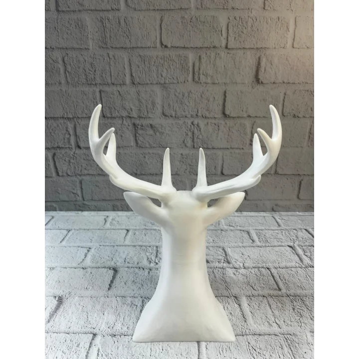 Mey İthalat® Beyaz Geyik Biblo 23 cm Dekoratif Modern Tasarım