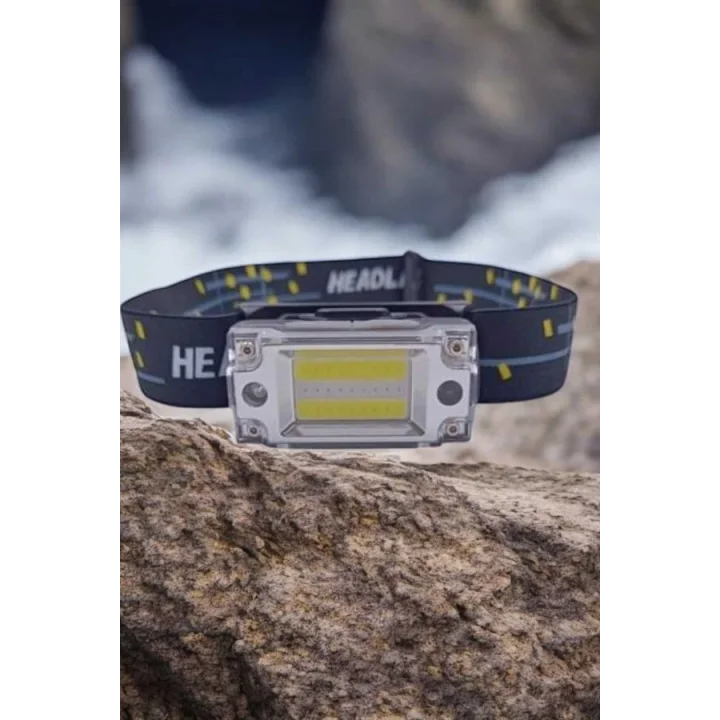 Mey İthalat® Beyaz Led Işık Sensörlü Kafa Lambası Lityum Batarya Led El Fenerli Şarjlı