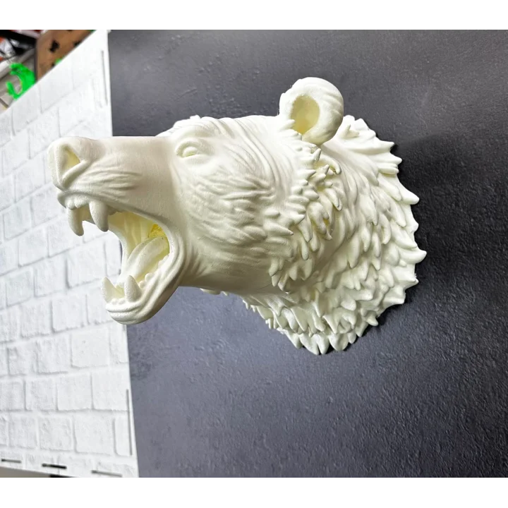 Mey İthalat® Beyaz Renk 3D Ayı Başı Duvar Dekoru