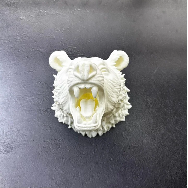 Mey İthalat® Beyaz Renk 3D Ayı Başı Duvar Dekoru