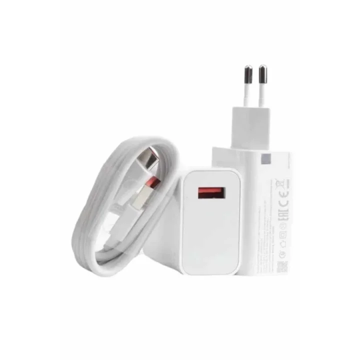 Mey İthalat® Beyaz Ultra Plus Hızlı Şarj Seti Şarj Adaptörü ve Kablosu 67W