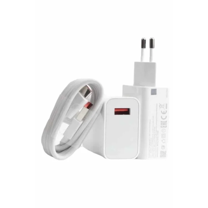 Mey İthalat® Beyaz Ultra Plus Hızlı Şarj Seti Şarj Adaptörü ve Kablosu 67W