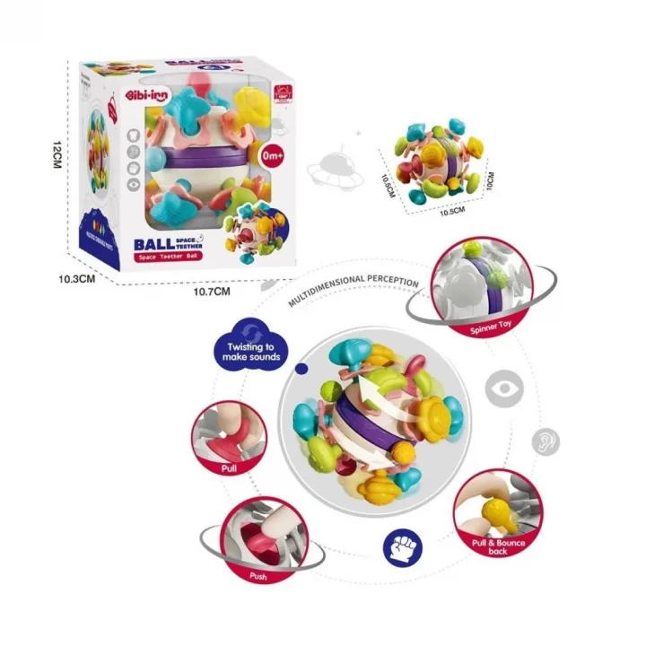 Mey İthalat® BIB6034- 6 in 1 Diş Kaşıyıcılı Bebek Topu
