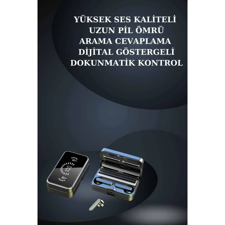 Mey İthalat® Bileklikli Amoled Ekran Akıllı Saat ve Dijital Göstergeli Kablosuz Bluetooth Kulaklık ANC/ ENC