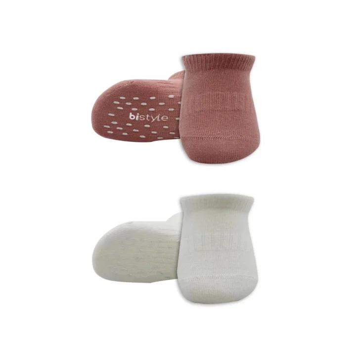 Mey İthalat®   2Li Sneakers Kaymaz Colours Penye Çorap 20104 Ekru Pudra