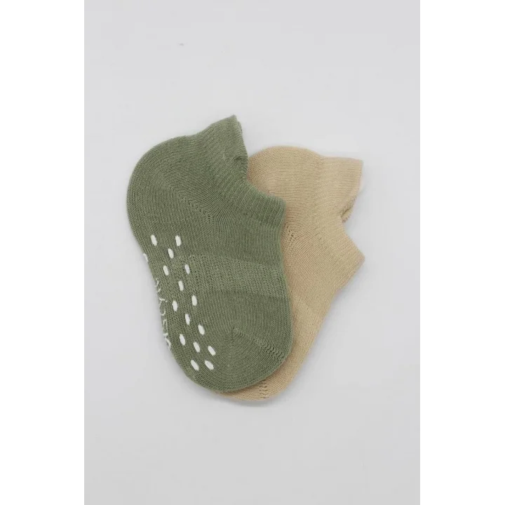 Mey İthalat®   2Li Sneakers Kaymaz Colours Penye Çorap 20104 Nil Bej