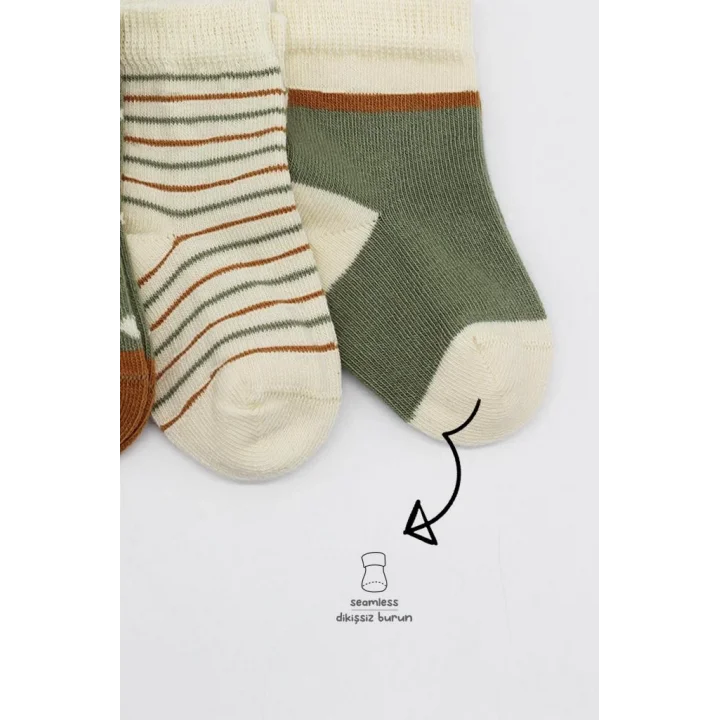 Mey İthalat®   3Lü Penye Kız Soket Çorap 10112 Nil