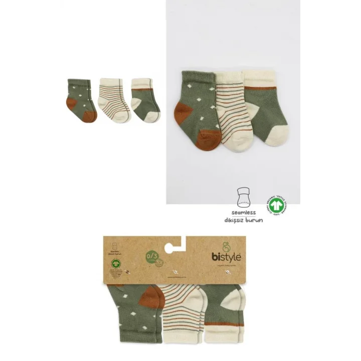 Mey İthalat®   3Lü Penye Kız Soket Çorap 10112 Nil