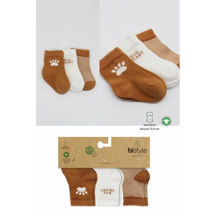 Mey İthalat®  3Lü Penye Soket Çorap BS10110 Hardal (ADET FİYATIDIR)