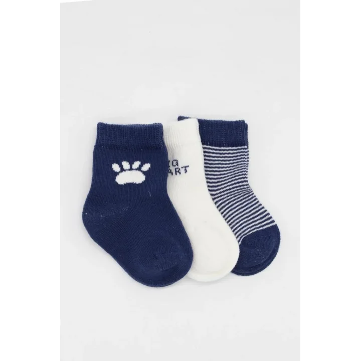 Mey İthalat®   3Lü Penye Soket Çorap 10110 İndigo